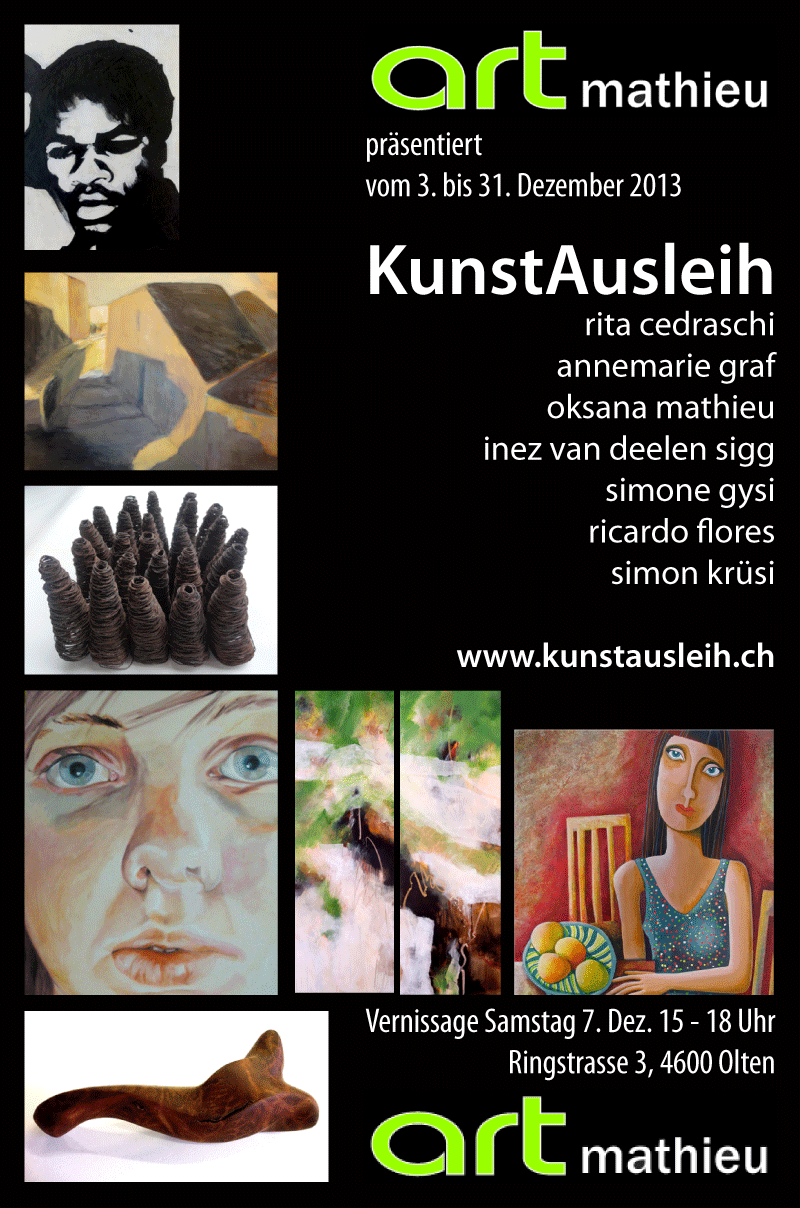 Einladungskarte fr artmathieu prsentiert KunstAusleih 2013