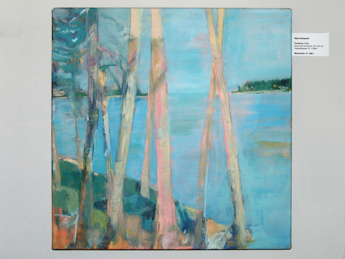 rita Cedraschi: Finnland, 2005, Acryl auf Leinwand, 55 x 55cm