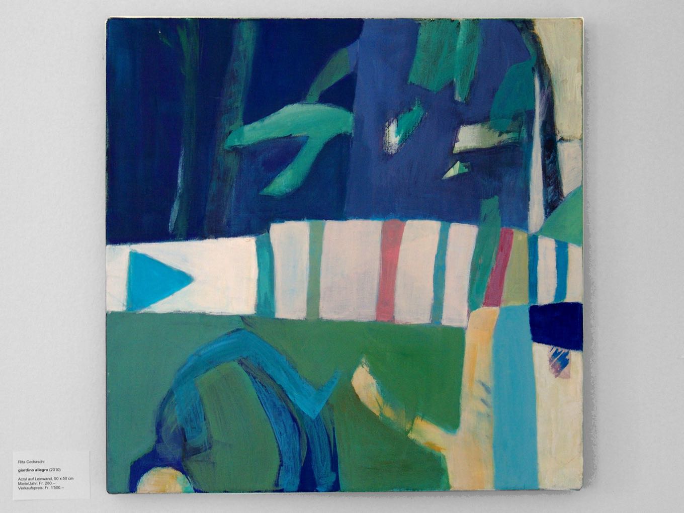 Rita Cedraschi: Giardino allegro, 2010, Acryl auf Leinwand, 50 x 50cm